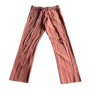 Vyner Articles Organic Cotton Denim Raw Hem Karate‎ Pants Jeans Orange 30 Waist
